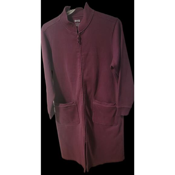 Womens Vintage Duluth Trading Co Long Zip Sweatshirt Jacket Long Sleeve L Maroon - Picture 1 of 8